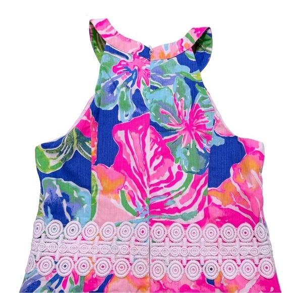 Lilly Pulitzer Ashlyn Shift Dress Size 2 Halter Beckon Blue Jungle Utopia 29555 - Picture 7 of 14